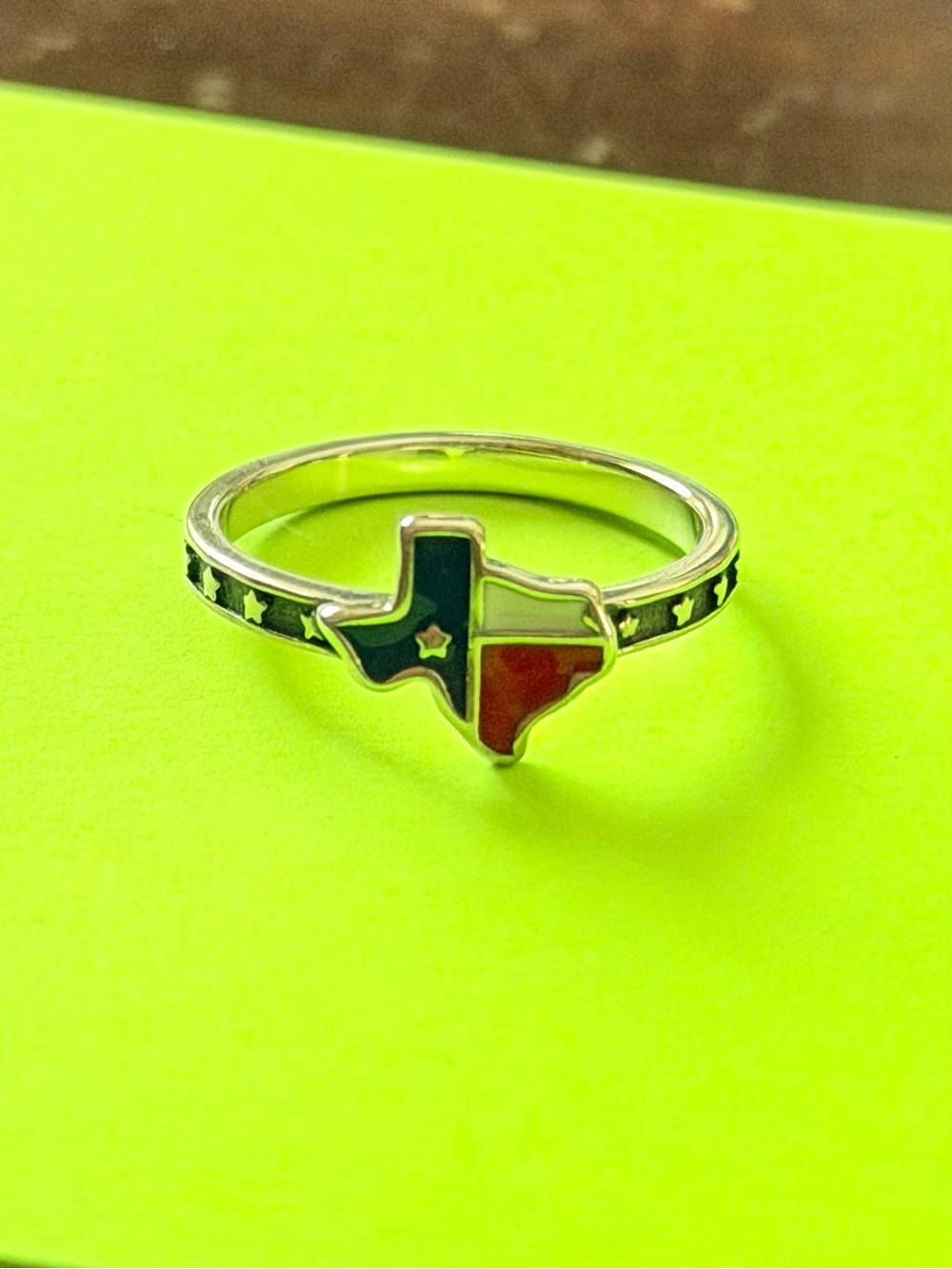 James Avery Texas Enamel Ring - Red & Blue